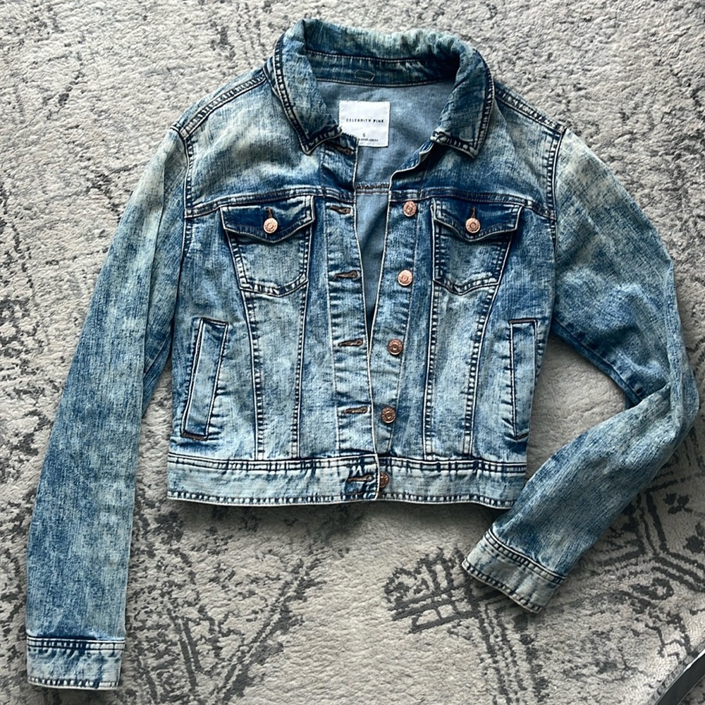 Acid wash denim jacket